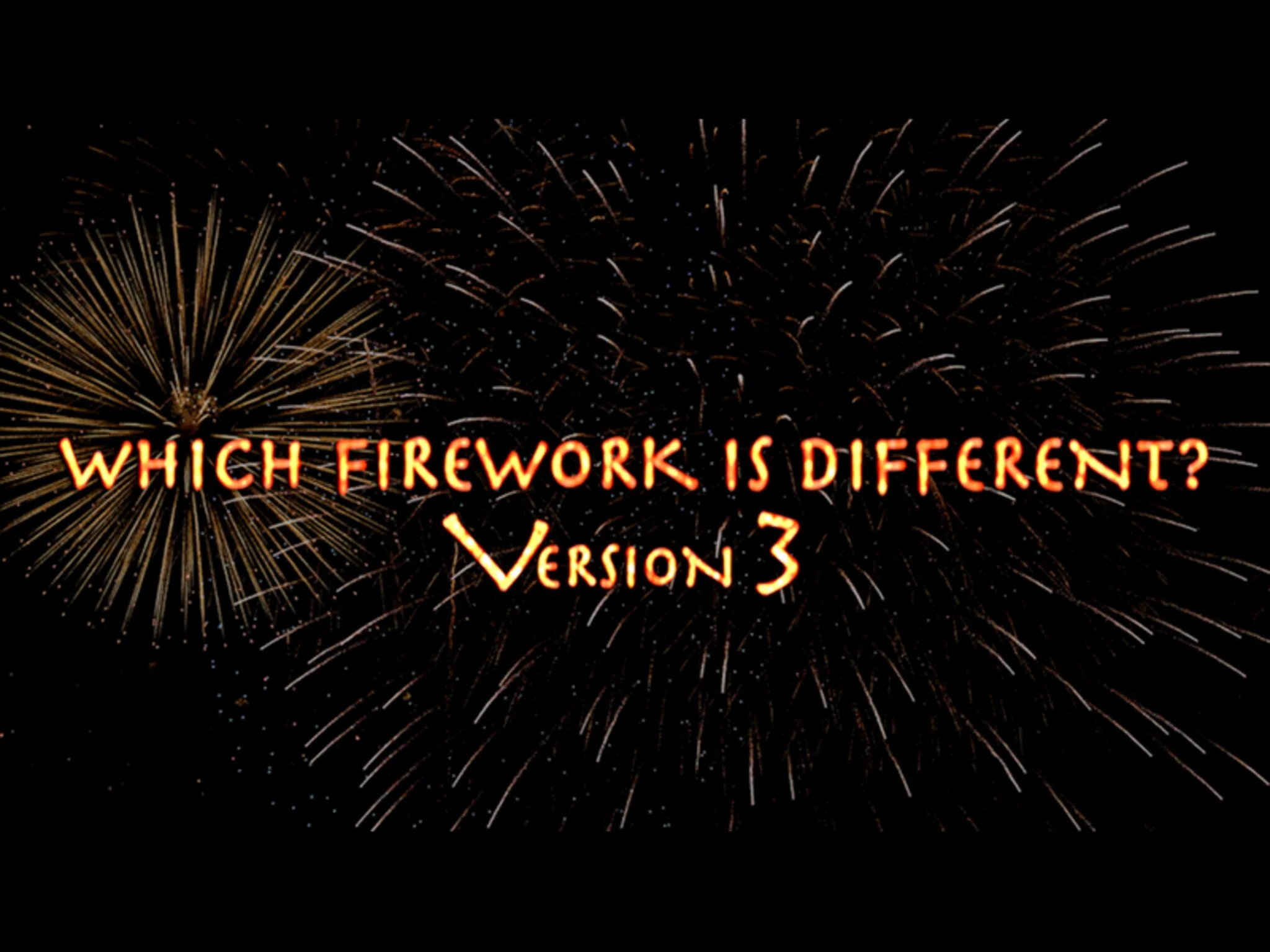 Which Firework Is Different? Version 3